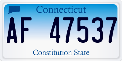 CT license plate AF47537
