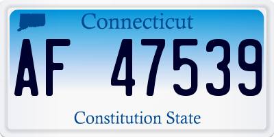 CT license plate AF47539