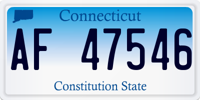 CT license plate AF47546