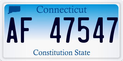 CT license plate AF47547