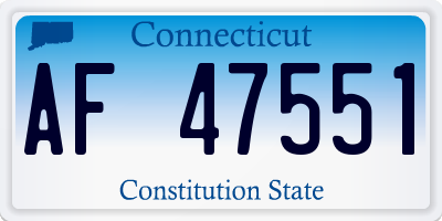 CT license plate AF47551