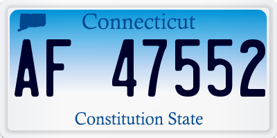 CT license plate AF47552