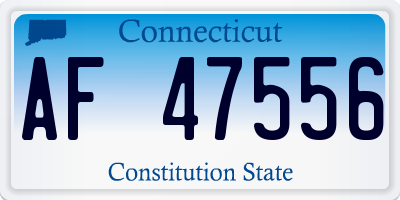 CT license plate AF47556