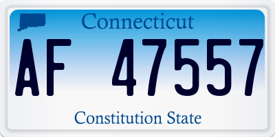 CT license plate AF47557