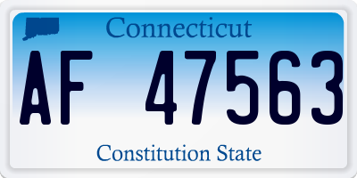 CT license plate AF47563