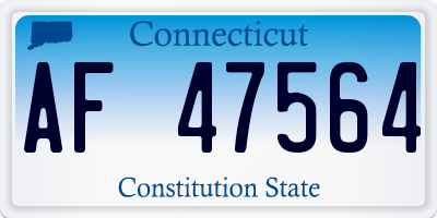CT license plate AF47564