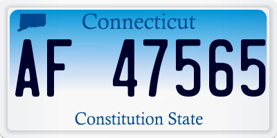 CT license plate AF47565