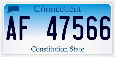 CT license plate AF47566