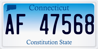CT license plate AF47568
