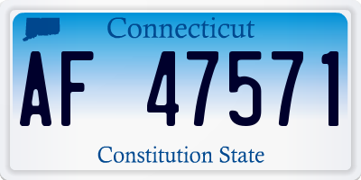 CT license plate AF47571