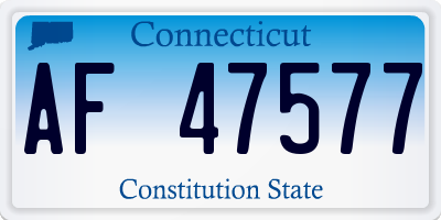 CT license plate AF47577