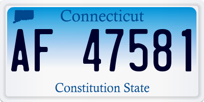 CT license plate AF47581