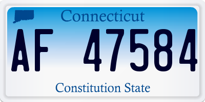 CT license plate AF47584