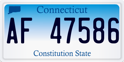 CT license plate AF47586
