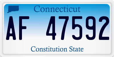 CT license plate AF47592