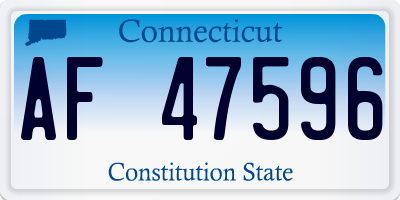 CT license plate AF47596