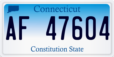 CT license plate AF47604