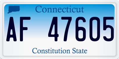 CT license plate AF47605