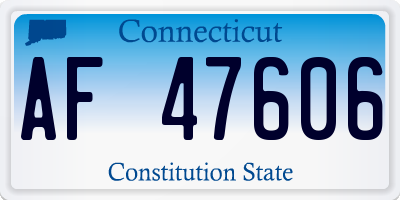 CT license plate AF47606