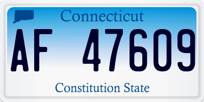 CT license plate AF47609