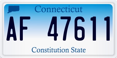 CT license plate AF47611