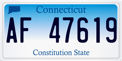 CT license plate AF47619