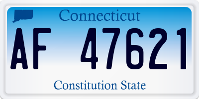 CT license plate AF47621