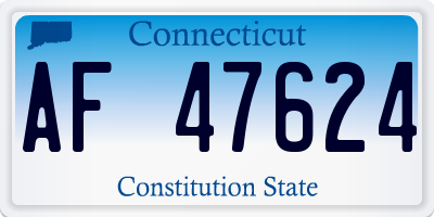 CT license plate AF47624