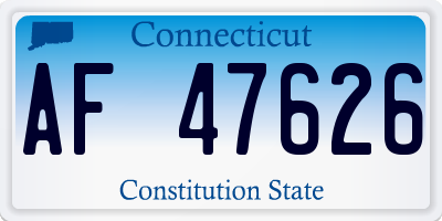 CT license plate AF47626