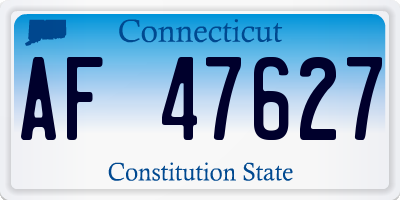 CT license plate AF47627