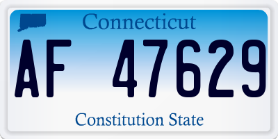 CT license plate AF47629