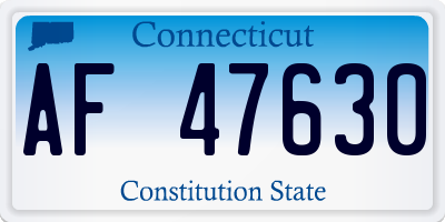 CT license plate AF47630
