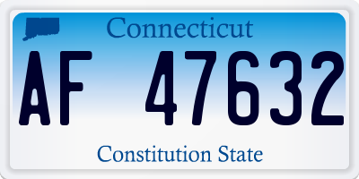 CT license plate AF47632