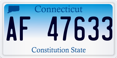 CT license plate AF47633