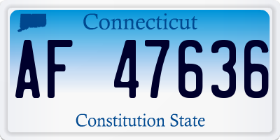 CT license plate AF47636