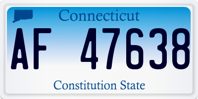 CT license plate AF47638