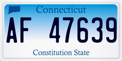 CT license plate AF47639