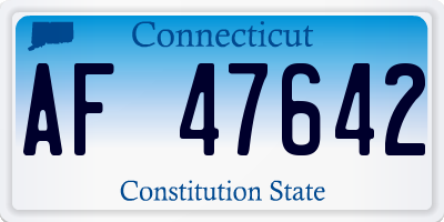 CT license plate AF47642