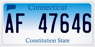 CT license plate AF47646