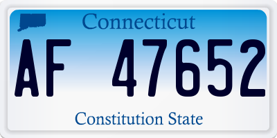 CT license plate AF47652