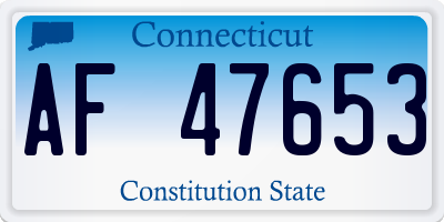 CT license plate AF47653