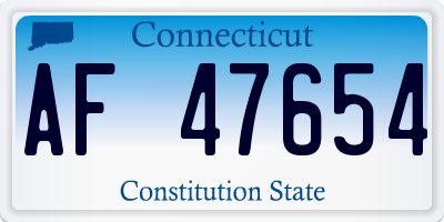 CT license plate AF47654