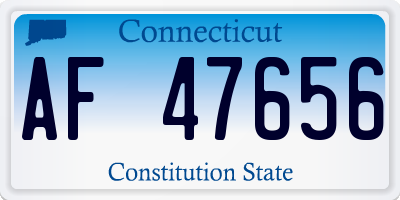 CT license plate AF47656