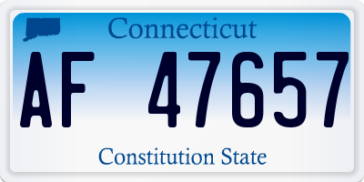 CT license plate AF47657