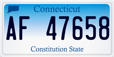 CT license plate AF47658