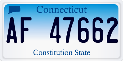 CT license plate AF47662