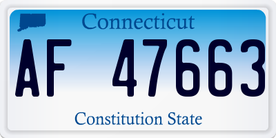 CT license plate AF47663