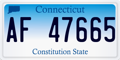 CT license plate AF47665