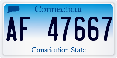 CT license plate AF47667