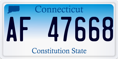 CT license plate AF47668